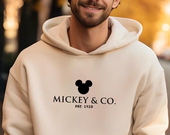Mickey & Co Sweatshirt, Mickey Mouse Hoodie, Disneyland Sweaters, Disneyworld Trip Crewneck, Holiday Sweaters, Men's Disneyland Sweatshirts