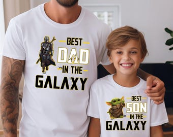Mandalorian Grogu Best Dad and Best Son In The Galaxy Shirt, Matching Father and Son Tees, Star Wars Fathers Day Gifts, Dad's Gift