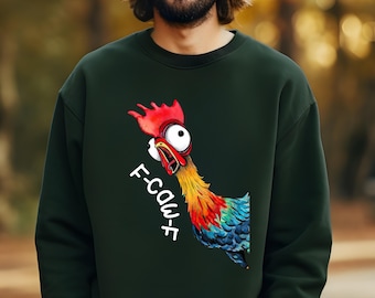 Hei Hei F-Caw-F Sweater, Moana Movie Hei Hei Hoodie, Funny Roaster Crewneck, Moana Fans Gift, Gift for Hudband, Funny Hei Hei Sweatshirt