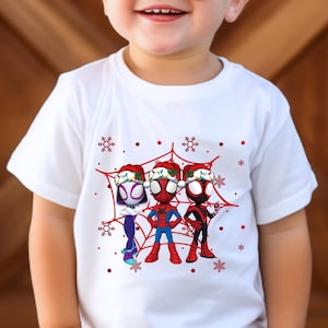 Spidey And His Amazing Friends Christmas Shirt, Spidey Ghost Spider Spin Xmas Tees, Avengers Spidey Holiday Trip Tee, Kids Holiday Gifts