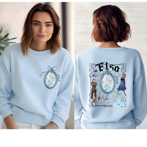 Princess Elsa Coquette Sweater, Frozen Elsa Frame Hoodie, Frozen Women&#39;s Disneyland Crewneck, Girls Trip Frozen Elsa Fans Sweater