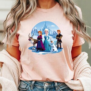 Elsa Anna Kristoff Olaf Sven and Arendelle Ice Castle Frozen Sisters Tee, Disney Girl Trip, Frozen Shirt, Girls Birthday Tee, Frozen Fans image 6