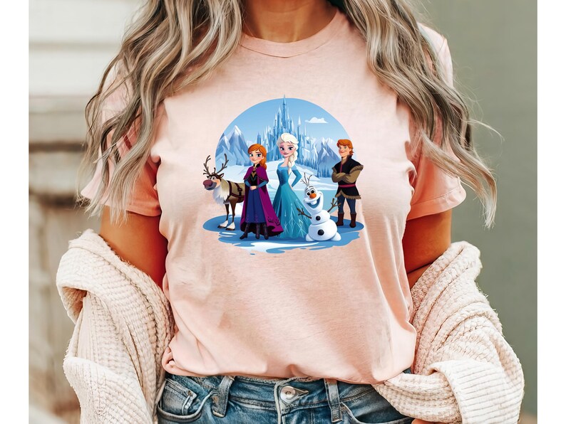 Elsa Anna Kristoff Olaf Sven and Arendelle Ice Castle Frozen Sisters Tee, Disney Girl Trip, Frozen Shirt, Girls Birthday Tee, Frozen Fans image 6