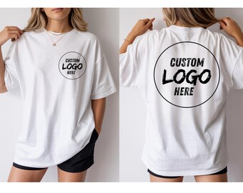 Camiseta con logo personalizado, camiseta cómoda personalizada de doble cara con colores, camiseta con logo de marca personalizado, camisetas para empresas