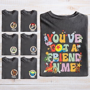Custom Toy Story Family Shirts, Personalized Woody Jessie Rex Slinky Buzz Alien Matching Group Tees image 1