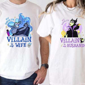 Disney Villain Couple Matching Shirt, Comfort Colors My Favorite Villain Is My Wife, My Favorite Villain Is My Husband Tee, Maleficent Hades