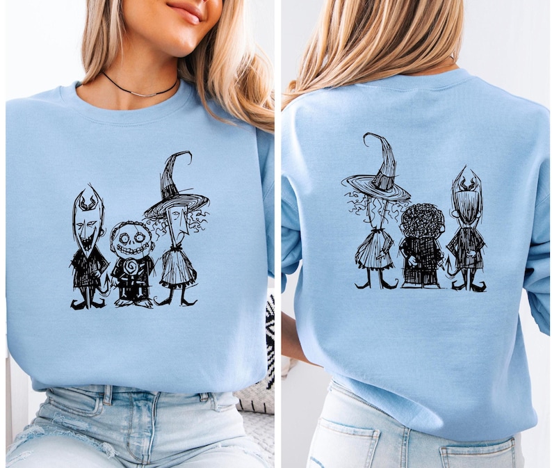 Nightmare Before Christmas Sweater, Halloween Hoodie, Lock Shock Barrel Halloween Party Crewneck, Horror Movies, Oogie Boogie Trick or Treat afbeelding 2
