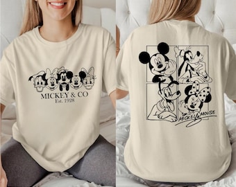 Mickey & Co Black White Disney Shirts : Comfort Colors Bella Canvas Adult Kids
