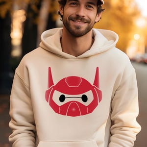 Baymax Big Hero Helmet Sweatshirt, Baymax Helmet Hoodie, Big Hero 6 Sweater, Baymax Fans Gift, Disneyland Family Trip Crewnecks