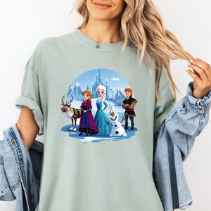 Elsa Anna Kristoff Olaf Sven and Arendelle Ice Castle Frozen Sisters Tee, Disney Girl Trip, Frozen Shirt, Girls Birthday Tee, Frozen Fans image 2