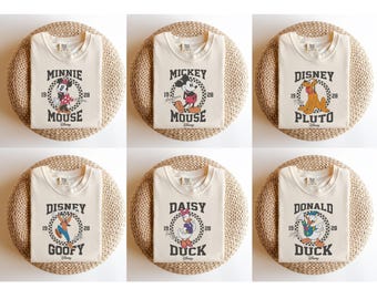 Mickey and Friends Matching Disneyland Trip Tees, Retro Mickey & Co Family Shirts, Comfort Colors Disney Group Shirts, Party Tees