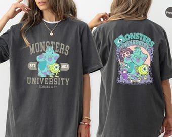 Monsters University Shirt, Disney Cartoon Tees, Monster Inc Disneyland Trip Shirts, Unisex Adult Kid T-shirt