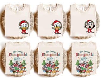 Custom Disneyworld Christmas Trip Family Shirts, Personalized Mickey and Friends Xmas Matching Group Tees, Christmas Party, Holiday Gifts