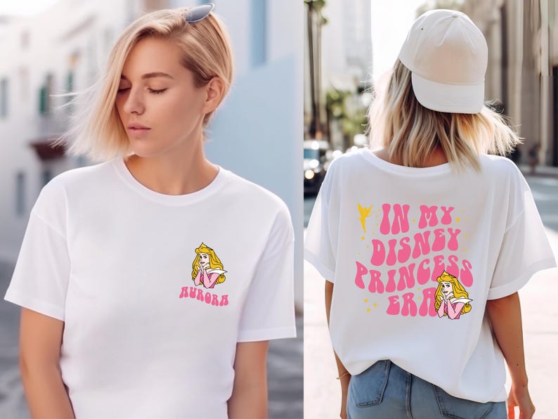 Disney Princess Shirts, Matching in My Disney Princess Era Tees, Girl Trip, Birthday Tees, Elsa Anna Merida Ariel Belle Jasmine Tiana Alice image 6