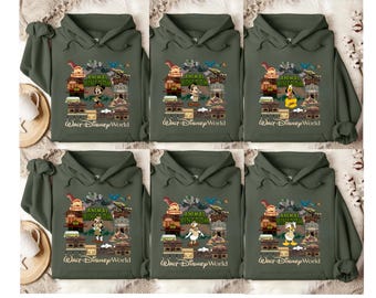 Mickey and Friends Animal Kingdom Sweaters, Disney Matching Animal Kingdom Hoodies, Minnie Goofy Pluto Daisy Donald Safari Mode Crewnecks