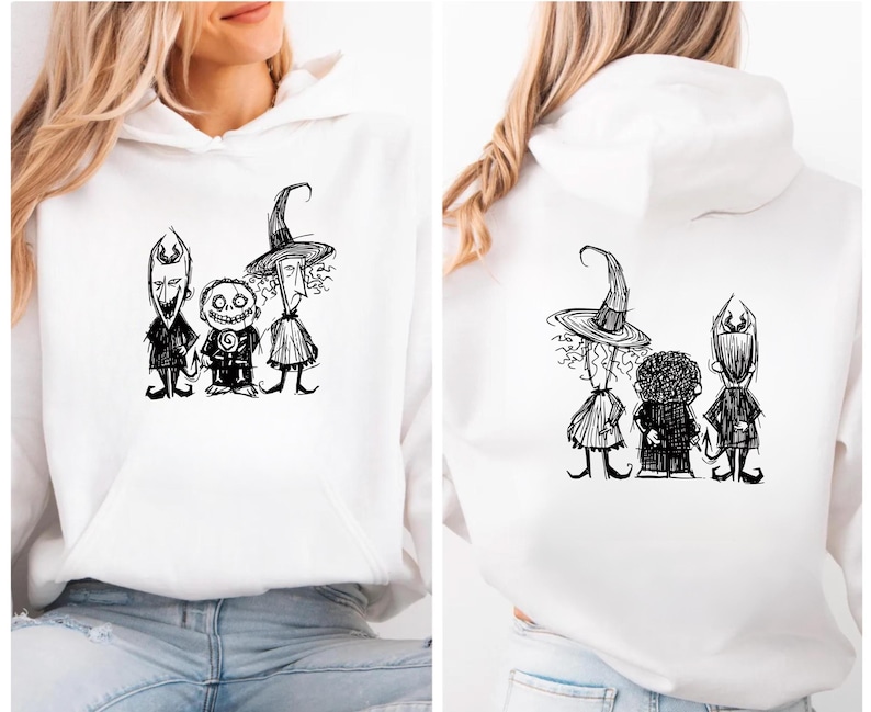 Nightmare Before Christmas Sweater, Halloween Hoodie, Lock Shock Barrel Halloween Party Crewneck, Horror Movies, Oogie Boogie Trick or Treat afbeelding 1