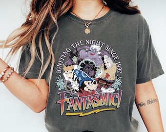 Retro Disney Fantasmic Villain Shirt, Comfort Colors Fantasia Movie T-shirt, Mickey Fantasia Sorcerer Tee, Matching Disneyland Trip Tee