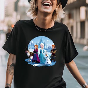 Elsa Anna Kristoff Olaf Sven and Arendelle Ice Castle Frozen Sisters Tee, Disney Girl Trip, Frozen Shirt, Girls Birthday Tee, Frozen Fans image 7