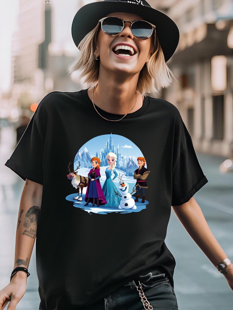 Elsa Anna Kristoff Olaf Sven and Arendelle Ice Castle Frozen Sisters Tee, Disney Girl Trip, Frozen Shirt, Girls Birthday Tee, Frozen Fans image 7
