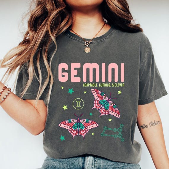 Gemini Shirt, Gemini Zodiac Shirt, Horoscope Tees, Zodiac Birthday, Gemini Astrology Tees, Birthday Gifts, Gemini Gifts, May June Birthday
