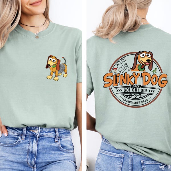 Camiseta de Slinky Dog Dash, camisetas de viaje familiar para fans de Toy Story, camiseta de Disneyland para hombre