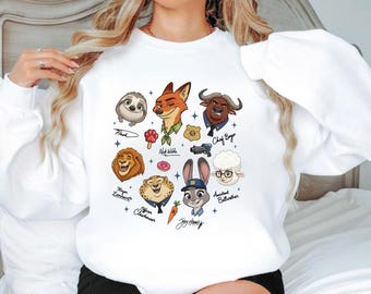 Zootopia2 Movie Characters and Signs Sweaters & Hoodies, Unisex Adult Kids Sweaters