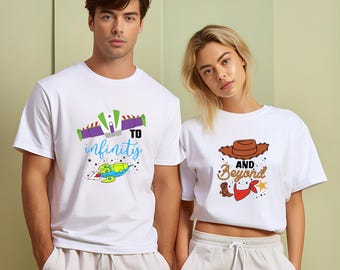 To Infinity and Beyond Toy Story Shirt, Matching Jessie and Buzz Couples Tees, Besties Shirt, Toy Story Fans Family Trip Tee