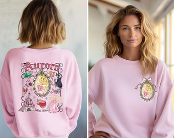 Coquette Sleeping Beauty Sweater, Disney Princess Aurora Frame Hoodie, Girls Trip Matching Crewnecks, Kid's Sweater, Birthday Gift