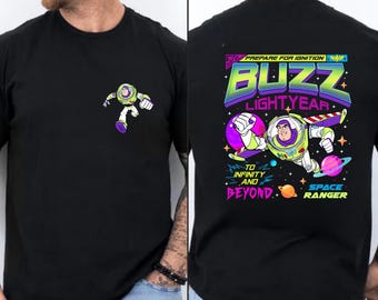 Buzz Lightyear Space Ranger Shirt, Infinity & Beyond Toy Story Buzz Fans Tee, Unisex Adult Kids Tee