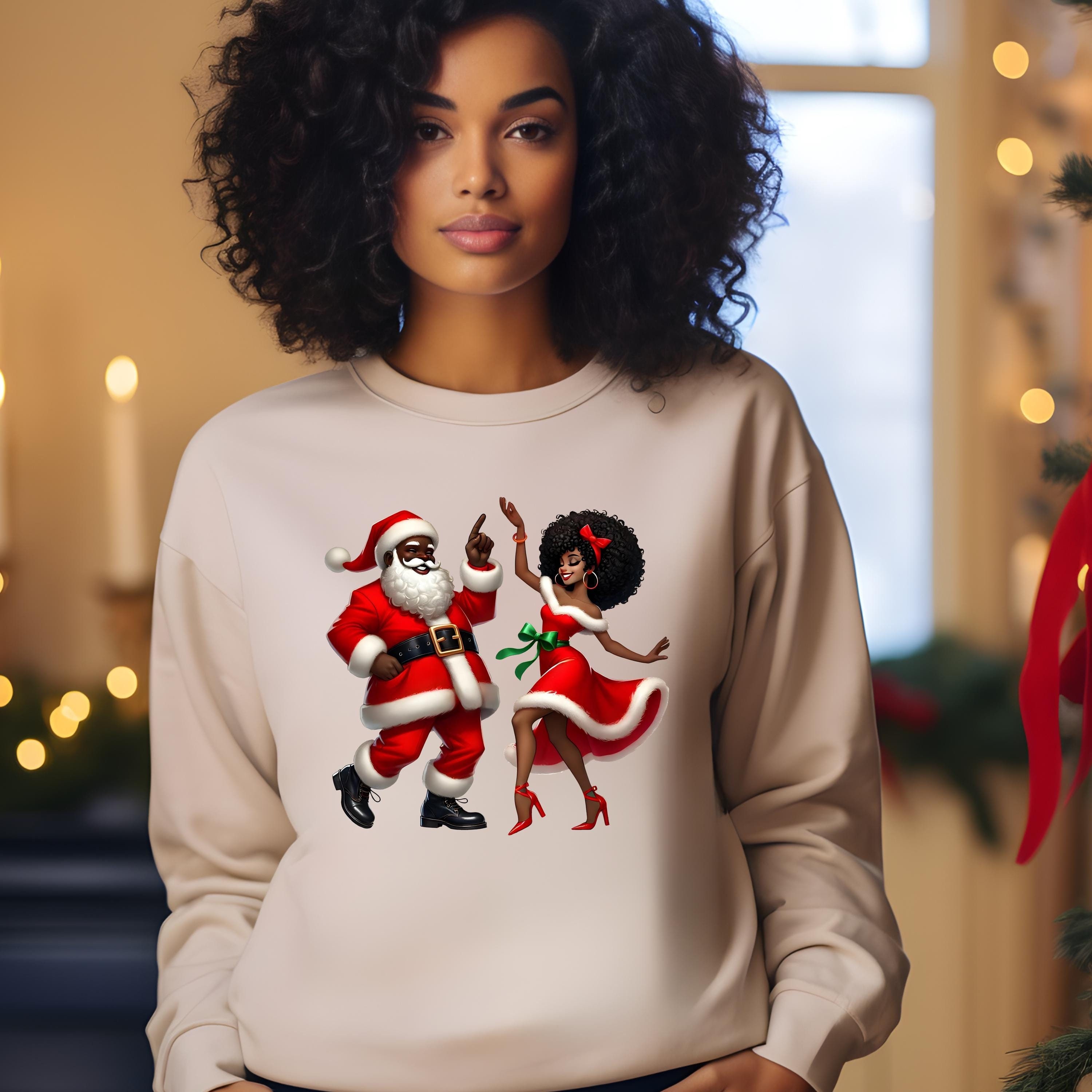 売れ筋商品|||エルエーポップアート カットソー トップス レディース Women's Feliz Navidad Santa Claus Word Art Hooded Sweatshirt Black Santa Claus - Women's Word Art Hooded Sweatshirt – LA Pop Art