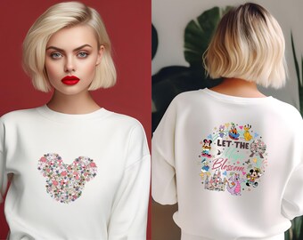 Let the Magic Blossom Disneyland Sweatshirt, Epcot 2026 Flower And Garden Festival Hoodie, Magical Kingdom Floral Ears Sweaters