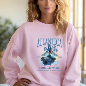 Atlantica Little Mermaid Sweater, Retro Little Mermaid Princess Ariel Hoodie, Magic Kingdom, Women Disneyland Crewnecks, Kids Sweater