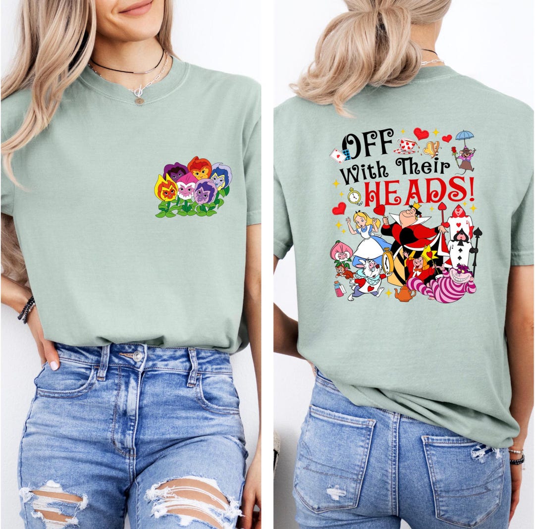 Alice in Wonderland Villain off With Their Heads Shirt, Queen of Hearts ...