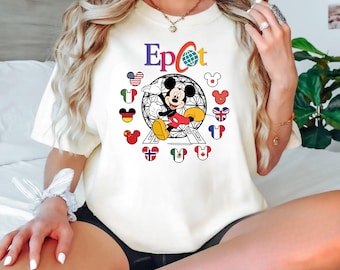 Mickey Mouse Epcot Tee, Disney Epcot World Traveler Shirt, Epcot Passport World Showcase Flags, Disney Trip Group Tees, Making Memories