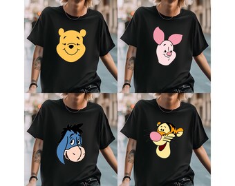 Matching Winnie the Pooh&Co Shirts, Winnie the Pooh Character Shirts, Pooh Tigger Eeyore Piglet Tees, Disneyland Family Trip Shirts