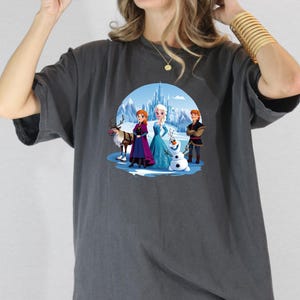 Elsa Anna Kristoff Olaf Sven and Arendelle Ice Castle Frozen Sisters Tee, Disney Girl Trip, Frozen Shirt, Girls Birthday Tee, Frozen Fans image 4