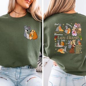 Disney Lady and Tramp Sweater, Cartoon Couple Dogs Hoodie, Dog Owner Gifts, Disney Dogs, Disneyland Trip Crewnecks, Building Memories