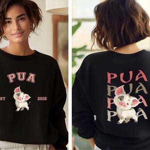 Pua Sweatshirt, Moana&#39;s Pig Pua Hoodie, Moana Movie Sweater, Matching Disneyland Vacation Sweaters, Disney Winter Crewneck