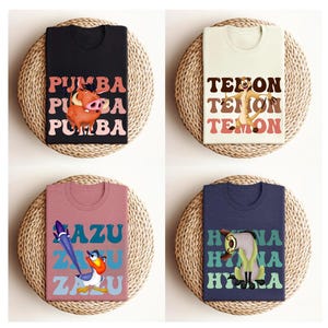 Lion King Movie Characters Shirt, Lion King Matching Tees, Family Movie Tees, Animal Kingdom, Mufasa Scar Timon Nala Simba Zazu Pumba Hyena image 4