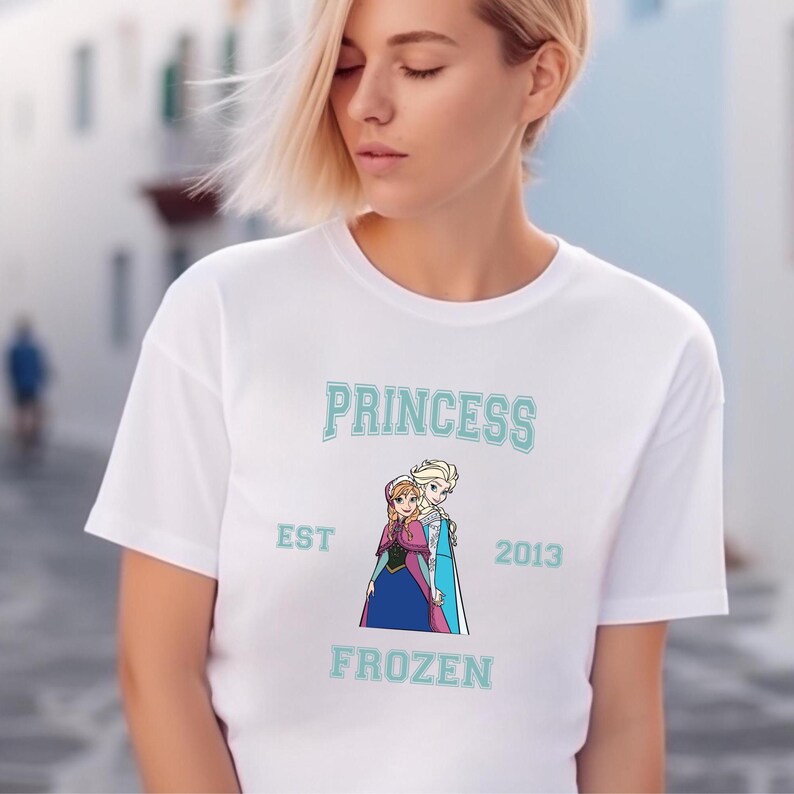 Frozen Varsity T-shirt, Disney Frozen Characters Sweaters, Matching Family Trip Tees, Birthday Tees, Princess Elsa Anna Kristof Hans Olaf image 7