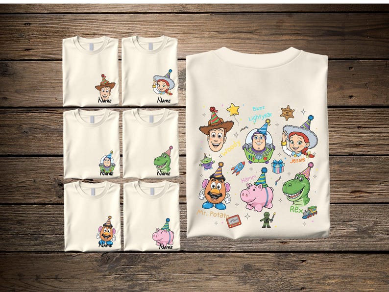 Camisetas personalizadas de Toy Story para cumpleaños, camisetas a juego personalizadas para fiestas de cumpleaños familiares. imagen 1