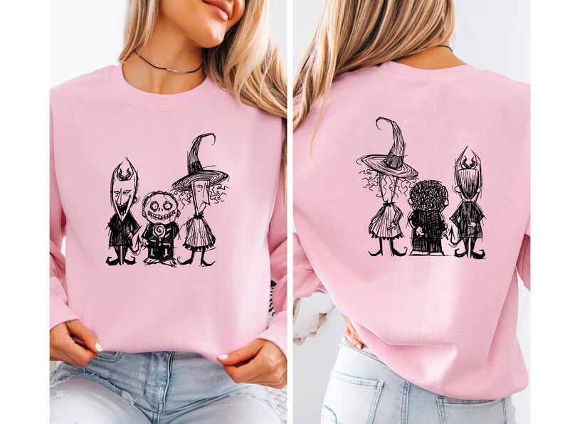 Nightmare Before Christmas Sweater, Halloween Hoodie, Lock Shock Barrel Halloween Party Crewneck, Horror Movies, Oogie Boogie Trick or Treat afbeelding 5