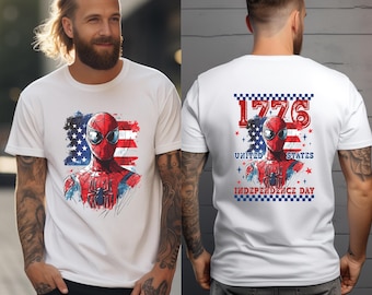Spiderman 1776 United States Tee, Retro Spiderman Independence Day Tee, 4th of July, USA Memorial Day,  Patriotic American Flag Family Tees