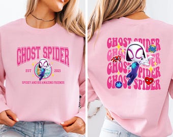 Ghost Spider Sweater, Spidey And His Amazing Friends Ghost Spider Hoodie, Girls Spidey Sweater, Disney Comics, Avengers Kids Ghost Crewneck