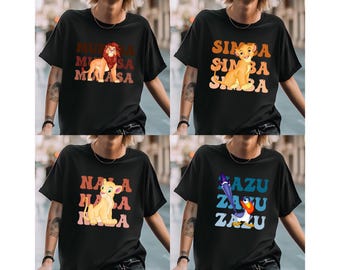 Lion King Movie Characters Shirt, Lion King Matching Tees, Family Movie Tees, Animal Kingdom, Mufasa Scar Timon Nala Simba Zazu Pumba Hyena