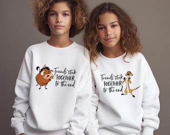 Timon Pumbaa Matching Sweaters, WDW Family Vacation Animal Kingdom Trip, Lion King Movie Sweater, Disney Couple Hoodies, Best Friends Hoodie