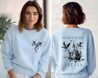 Xaden Riorson House Aretia Sweater, Fourth Wing Hoodie, Basgiath War College Dragon Rider Crewneck, Iron Flame Rebecca Yarros, Bookish Gift
