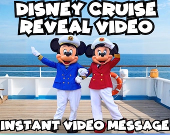 Disney Cruise Trip Reveal Video From Mickey and Minnie - A Non-Personalised Instant Download Video To Surprise Kids, Friends and Family
