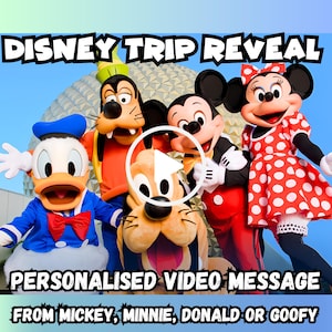 Disney Vacation Personalised Surprise Video Message - Reveal your Magical Trip with a custom message from Mickey or Minnie
