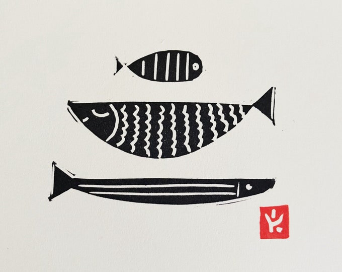 Fish Linocut Print